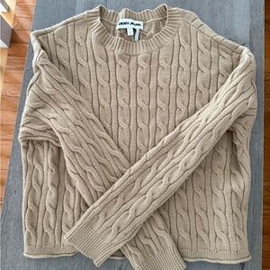 DKNY Beige Cable Knit Sweater
